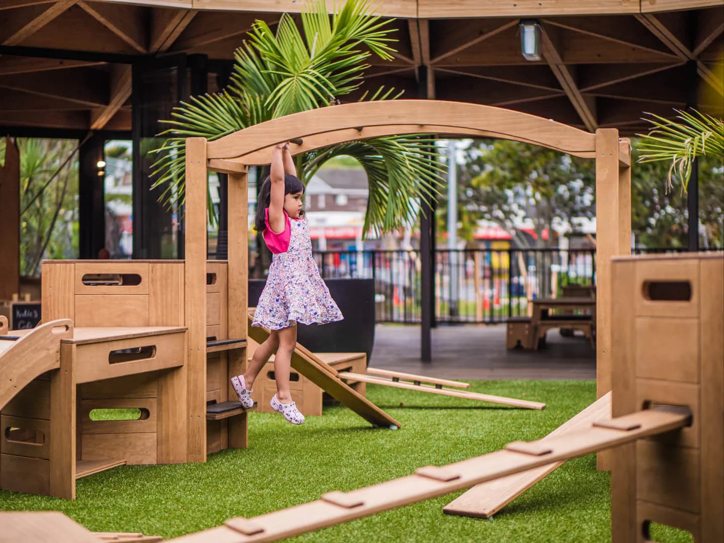 Jungle gym at Kakapo Creek children's garden