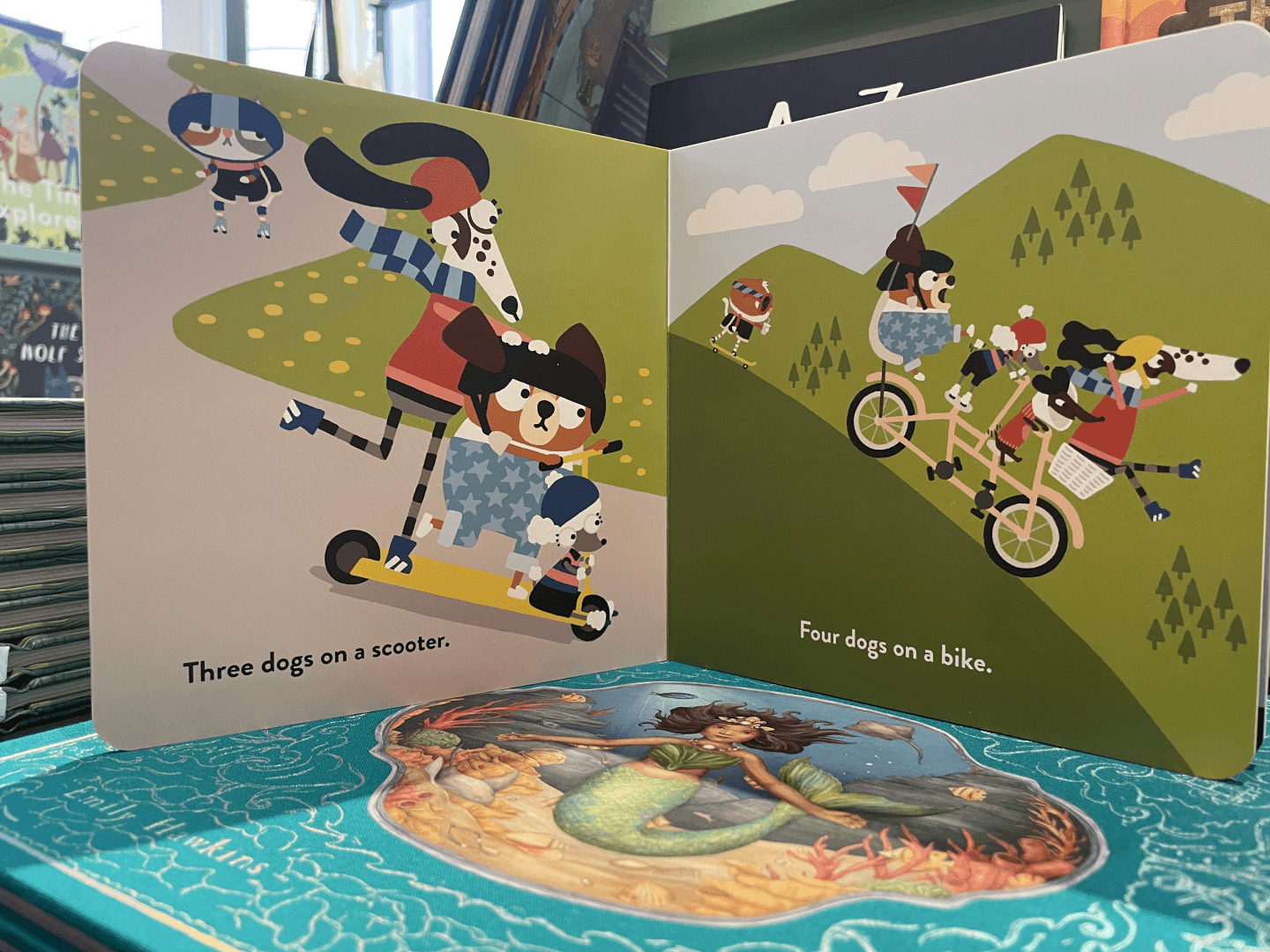 Boardbook pages Two Dogs on a Trike